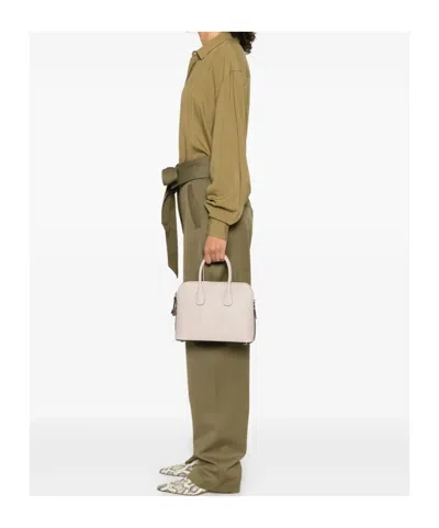 Valextra Mylogo Leather Tote Bag In Brown