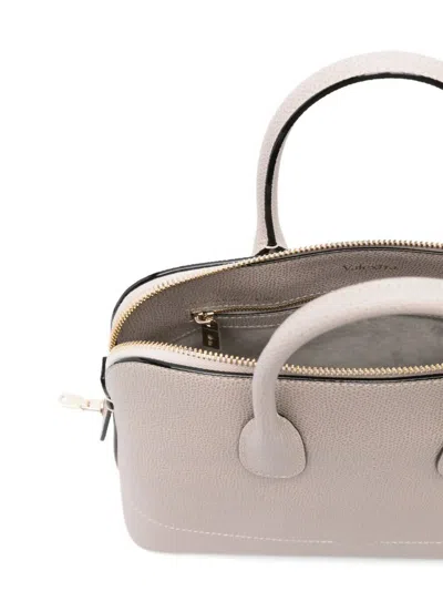 Valextra Mylogo Leather Tote Bag In Brown