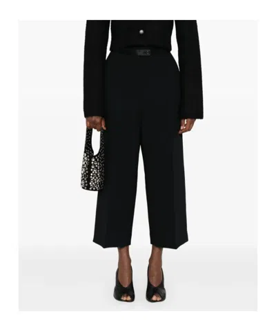 Khaite Wide-leg Cropped Trousers In Black