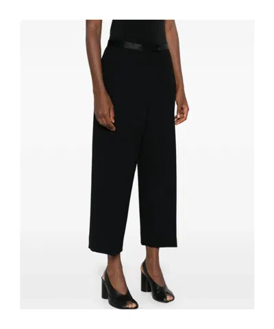 Khaite Wide-leg Cropped Trousers In Black