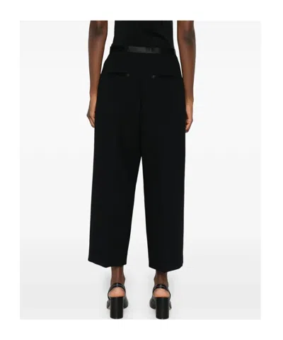 Khaite Wide-leg Cropped Trousers In Black