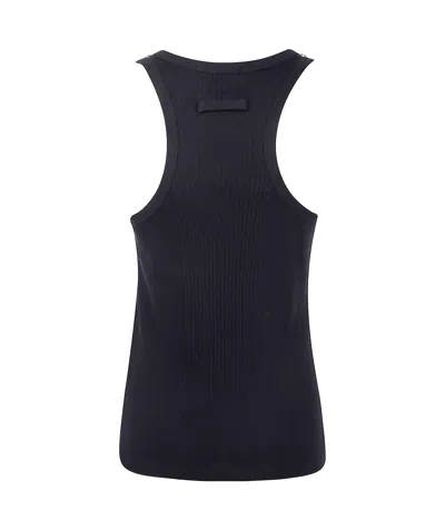 Jean Paul Gaultier Ribbed Sleeveless Top Metal Hardware In Black