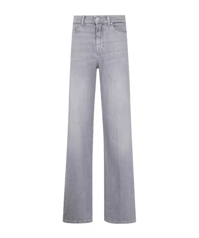 7 For All Mankind High Rise Lotta Flared Leg Jeans In Panalu In Gray