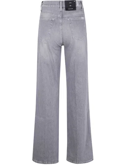 7 For All Mankind High Rise Lotta Flared Leg Jeans In Panalu In Gray
