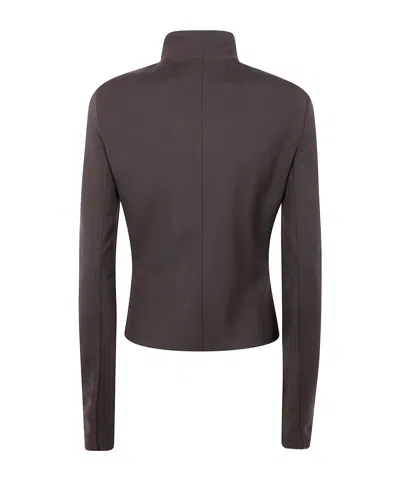 Rick Owens Gary High-neck Zip-front Jacket In Black