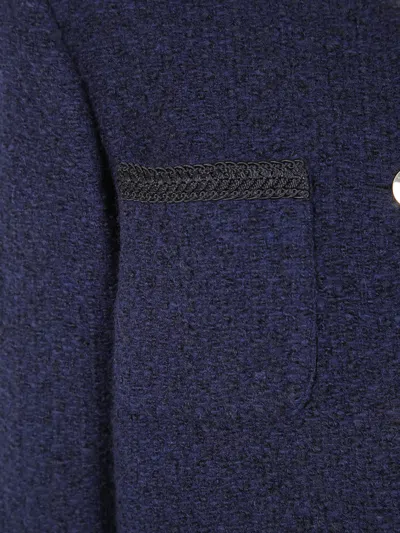 Semicouture "ricarda" Textured Fabric Jacket With Front Pockets In Black