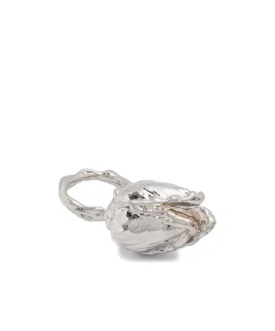 Marni Bold Sculptural Textured Statement Ring In Metallic