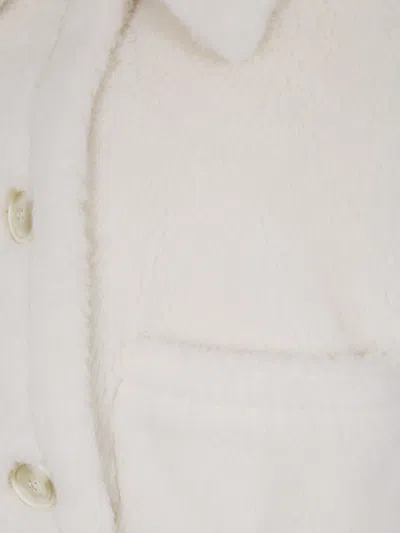 Max Mara Short Sleeve Cape Wide Collar In White