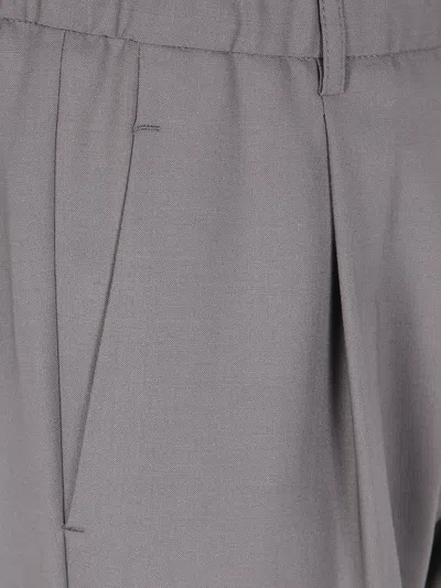 Herno Pleated Back-pocket Trousers In Gray
