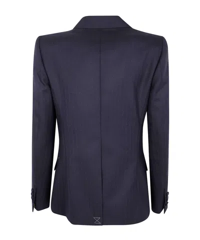 Dries Van Noten Structured Jacket With Chest And Flap Pockets In Blue