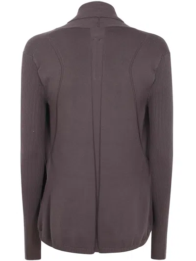 Rick Owens Ribbed Open-front Cardigan In Brown