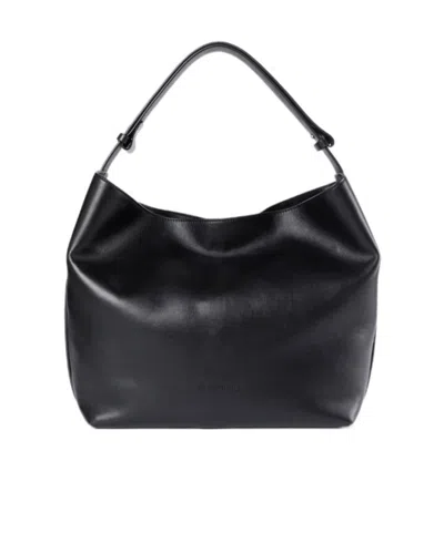 Ann Demeulemeester Medium Via Belt Leather Tote Bag In Black