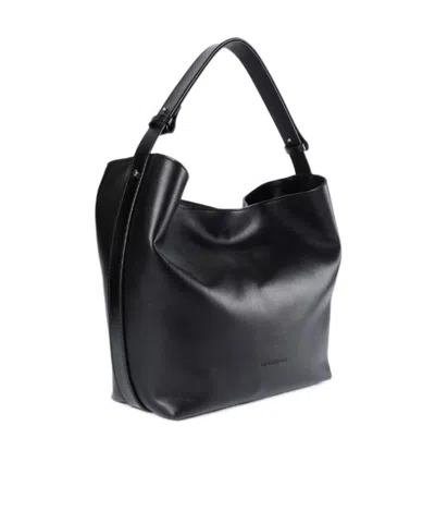 Ann Demeulemeester Medium Via Belt Leather Tote Bag In Black