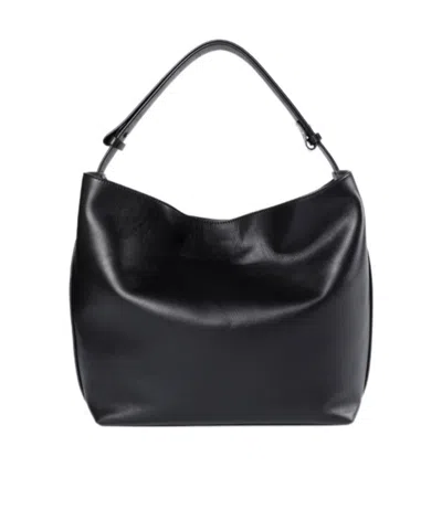 Ann Demeulemeester Medium Via Belt Leather Tote Bag In Black