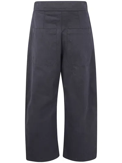 Studio Nicholson Rounded Drop Crotch Trousers In Blue