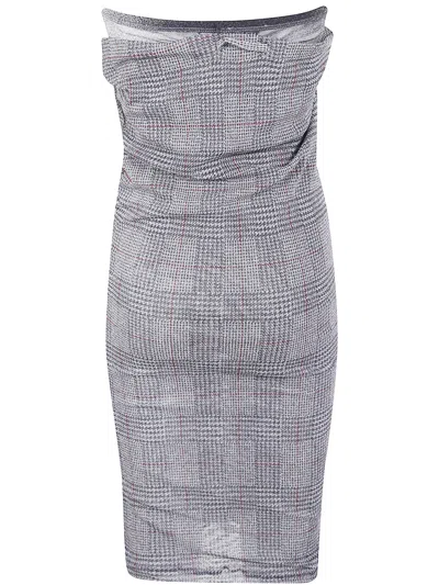 Jean Paul Gaultier Mesh Skirt Double Layer Printed In Gray