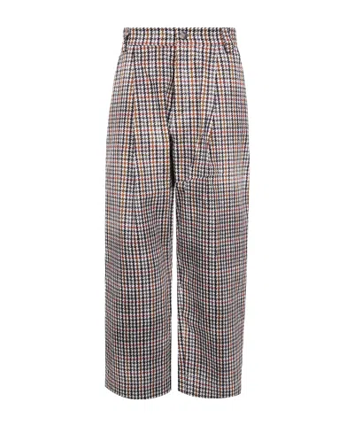 Pierre-louis Mascia Houndstooth-pattern Pleated-front Trousers In Multi
