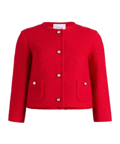 Patou No Collar Box Jacket In Red
