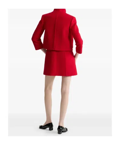 Patou No Collar Box Jacket In Red