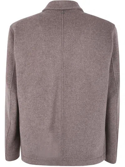 Herno Button-fastening Patch-pocket Jacket In Brown