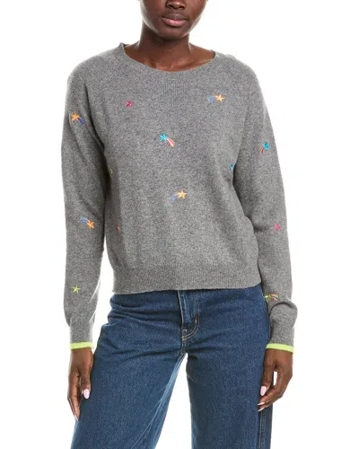 Brodie Cashmere Shooting Star Mini Cashmere Sweater In Gray