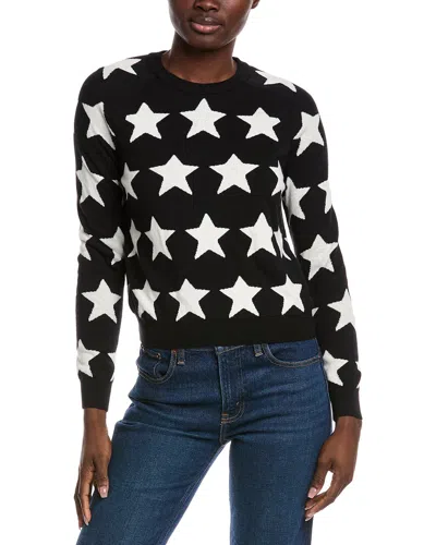 Minnie Rose Intarsia Star Cashmere-blend Sweater In Black