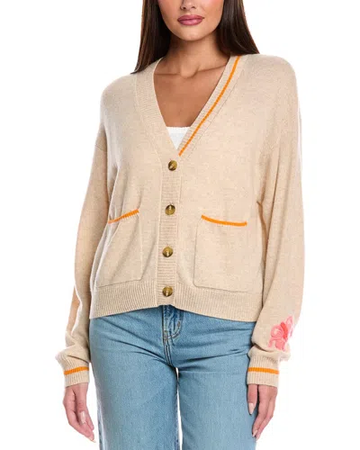 Brodie Cashmere Tropical Cording Cashmere Cardigan In Multi