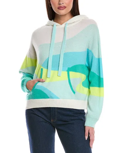 Brodie Cashmere Cari Wave Cashmere Hoodie In Blue