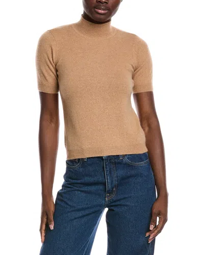 Minnie Rose Mock Cashmere Sweater In Brown
