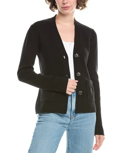 Raffi Puff Shoulder Wool & Cashmere-blend Blazer In Black