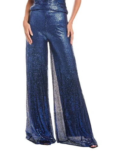 Rene Ruiz Sequin Palazzo Pant In Blue