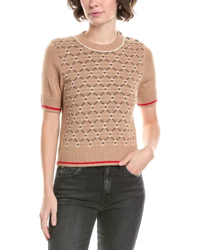 Noname Button Shoulder Wool & Cashmere-blend Sweater In Brown