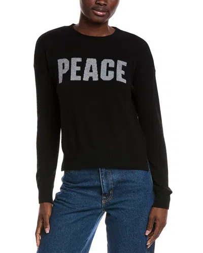Minnie Rose Peace Cashmere Sweater In Black