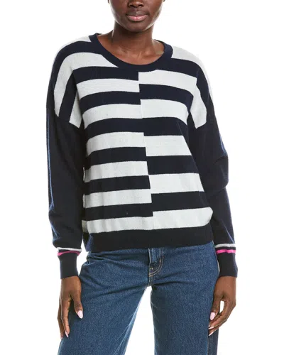 Brodie Cashmere Mix Stripe Pepper Cashmere Sweater In Multi
