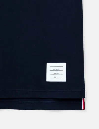 Thom Browne Navy Blue Medium Weight Cotton Jersey T-shirt In Black