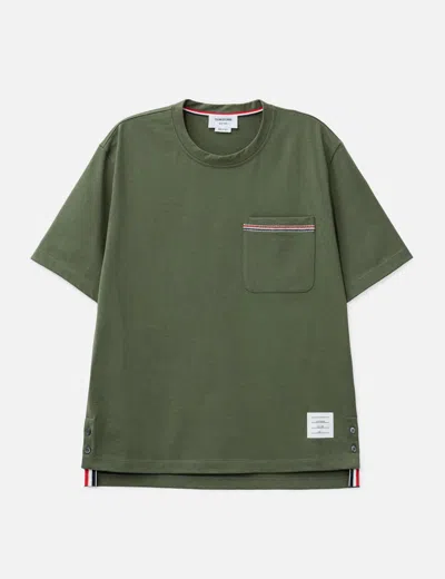 Thom Browne Embroidered Rwb Pocket T-shirt In Green