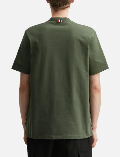 Thom Browne Embroidered Rwb Pocket T-shirt In Green