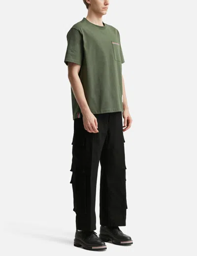 Thom Browne Embroidered Rwb Pocket T-shirt In Green