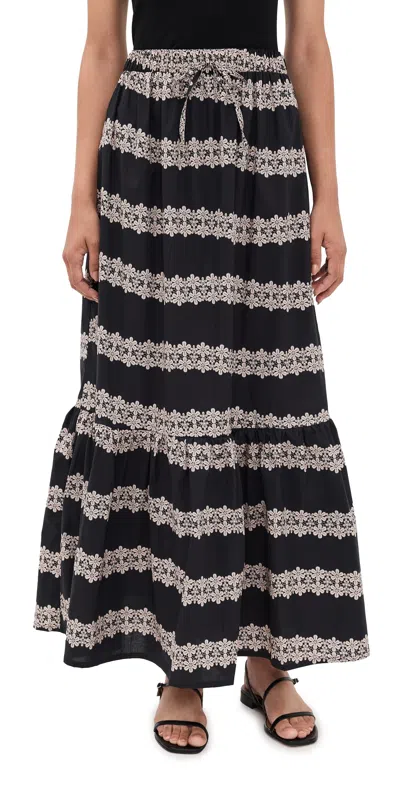 The Lulo Project The Crustacean Skirt 2 Lines Macrame In Black