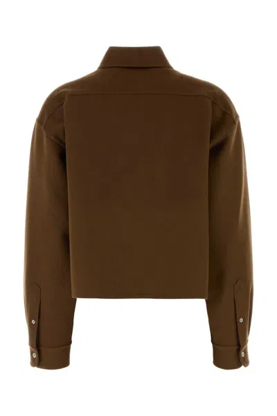 Miu Miu Brown Wool Blend Shirt In Brown