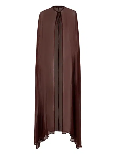 Raquel Diniz Flowing Silk Cape A-line Hem In Multi