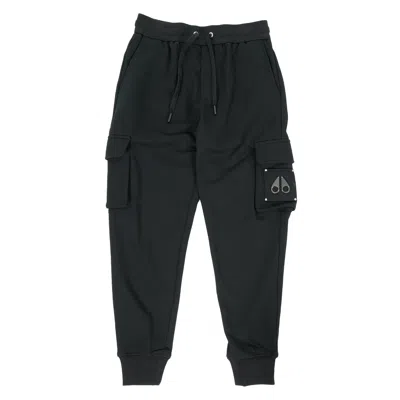 Moose Knuckles Hartsfield Tapered-leg Cotton Cargo Sweatpants In Black