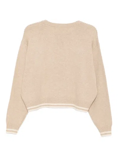 The Upside Xanthe Crew Neck Sweater In Sand In Brown