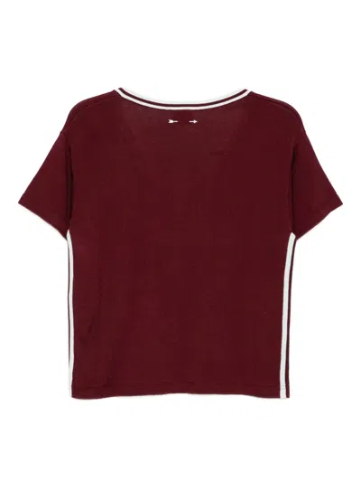 The Upside Sienna V-neck Tee In Merlot In Burgundy