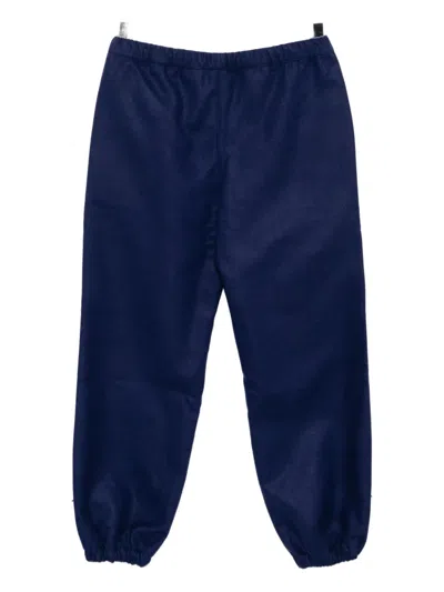 Juntae Kim Laser-cut Flower Track Pants In Blue