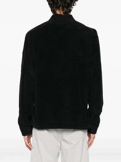 C.p. Company C.p.company Corduroy Buttoned Utility Overshirt In Black