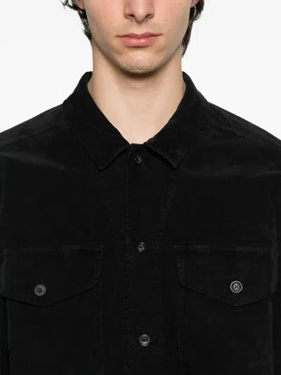 C.p. Company C.p.company Corduroy Buttoned Utility Overshirt In Black