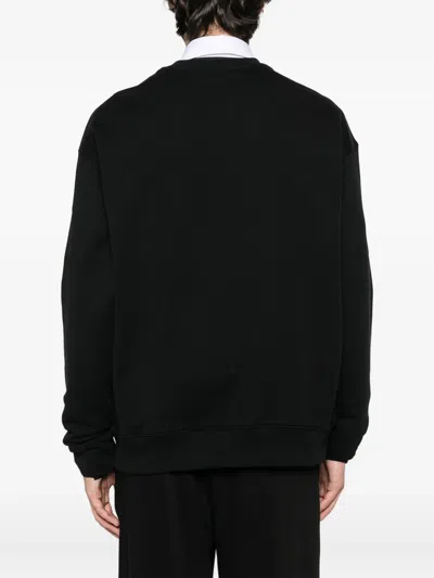 Moschino Couture Sweatshirt With Laurel Crown Logo Embroidery In Black