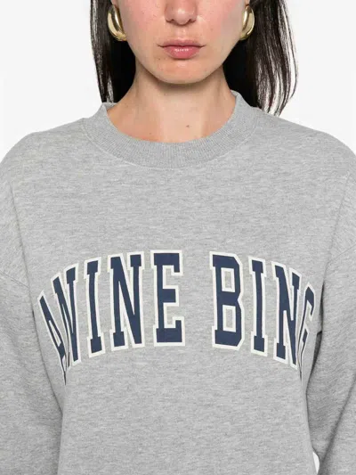 Anine Bing Ribbed Neck Sweatshirt Spencer In Gray