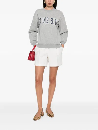 Anine Bing Ribbed Neck Sweatshirt Spencer In Gray